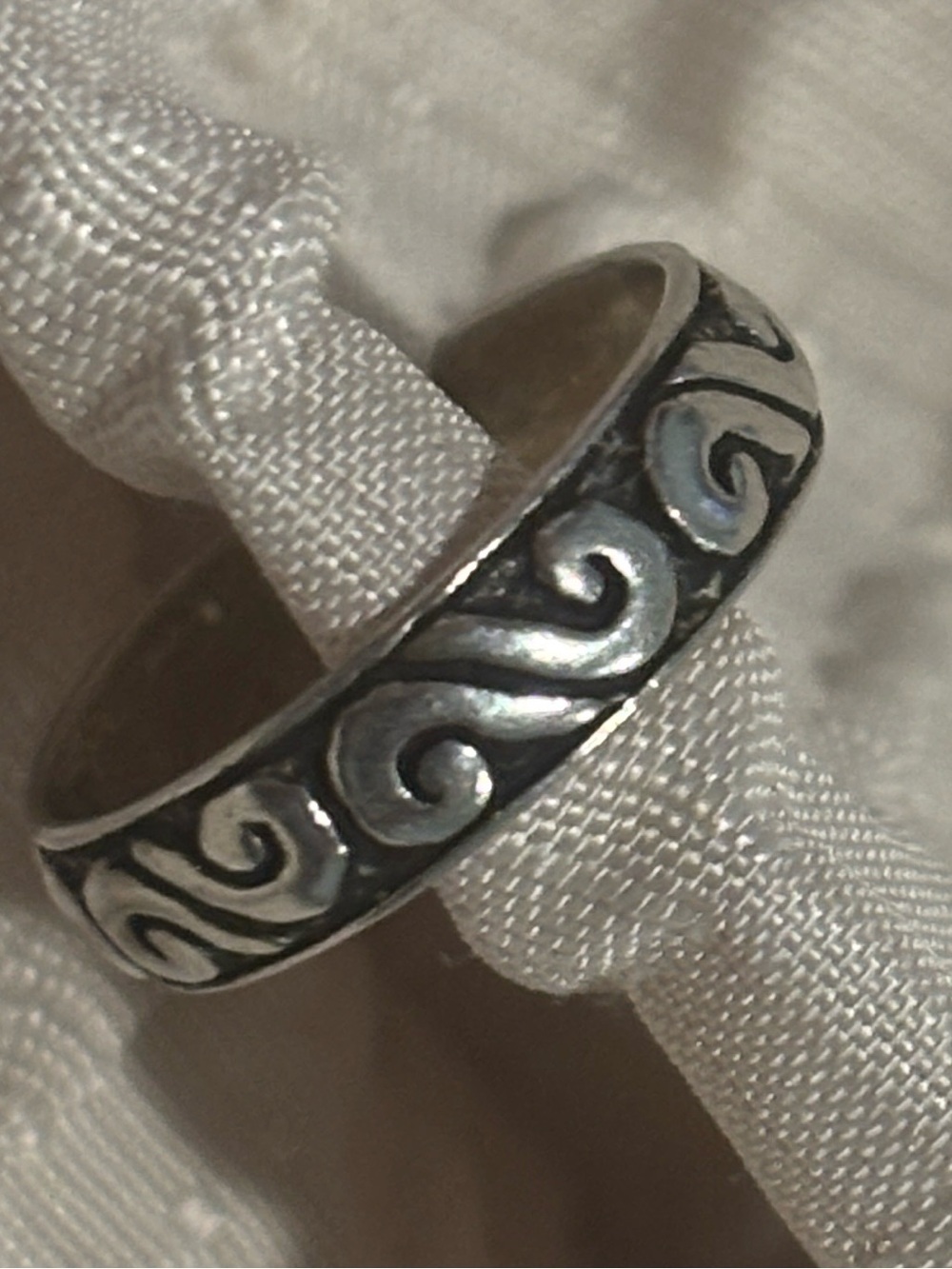 TOE RING .925 Sterling Silver Fine Jewelry Sz 3 Adjustable band ring SWIRLS